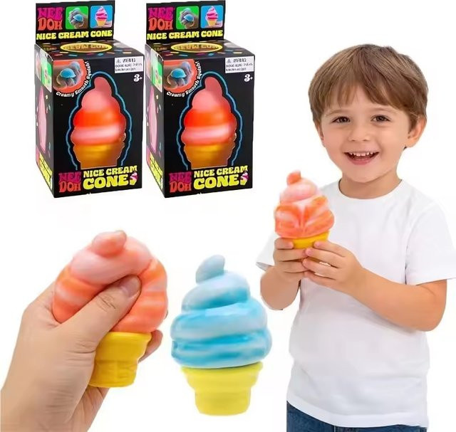 Schylling Buntes Eiscreme-Squishy-Spielzeug, Sensorisches Fidget-Quetschspielzeug - Bild 1
