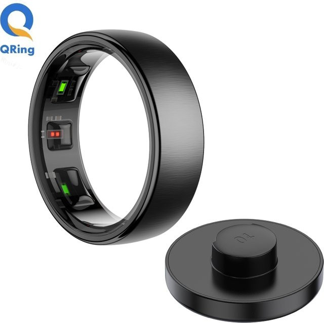 MISIRUN R10 Smart Ring in Schwarz für Damen und Herren mit Gesundheits- und Schlafüberwachung, 5ATM wasserdicht und kabellosem Laden, kompatibel mit Android und iOS - Bild 1