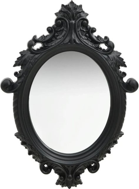 vidaXL Wandspiegel im Barock-Stil in Schwarz, Oval, B: 56 cm, H: 76 cm - Bild 1