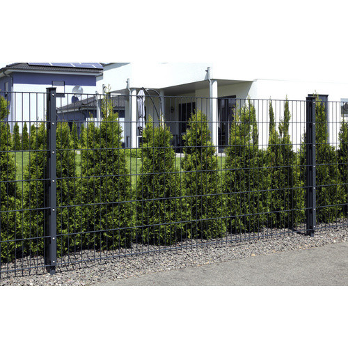 FLORAWORLD Zaunpfosten aus Stahl mit flacher Abdeckschiene zum Einbetonieren oder Einschlagen, Anthrazit, B/T/H: 6 x 4 x 160 cm - Bild 2