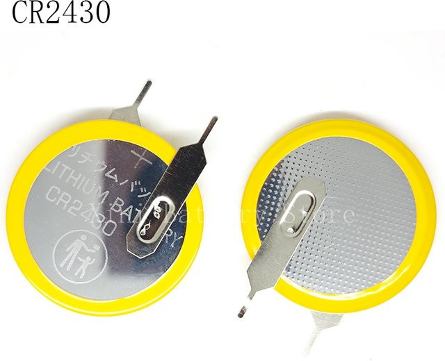 2er-Set xinislng CR2430 3V Knopfzellen mit vertikalen Lötstiften in Silber für Automotive-Fernbedienungen - Bild 1
