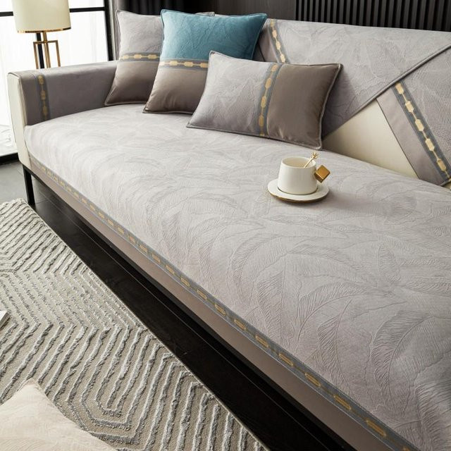 Moderner Sofabezug aus Samt in Grau, rutschfester Kissenbezug für dein Sofa, B/T/H: 70 x 70 x 0 cm - Bild 1