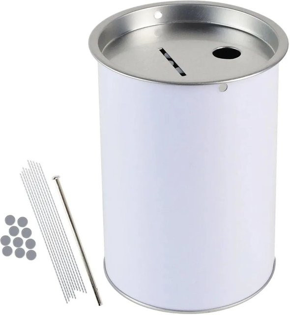 HMF Spendendose in Lichtgrau, B: 15 cm, H: 10 cm - Bild 1