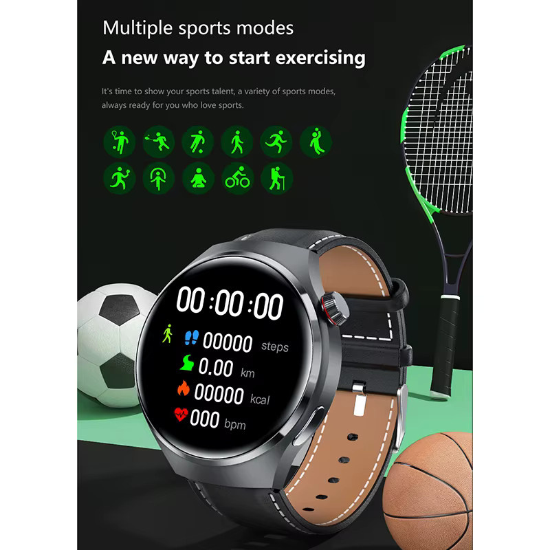 BOXUXING Smartwatch 2026 Pro GPS für Herren mit AMOLED-Bildschirm, Herzfrequenzmessung, Bluetooth-Anruffunktion und IP68 Wasserdichtigkeit in Schwarz - Bild 4