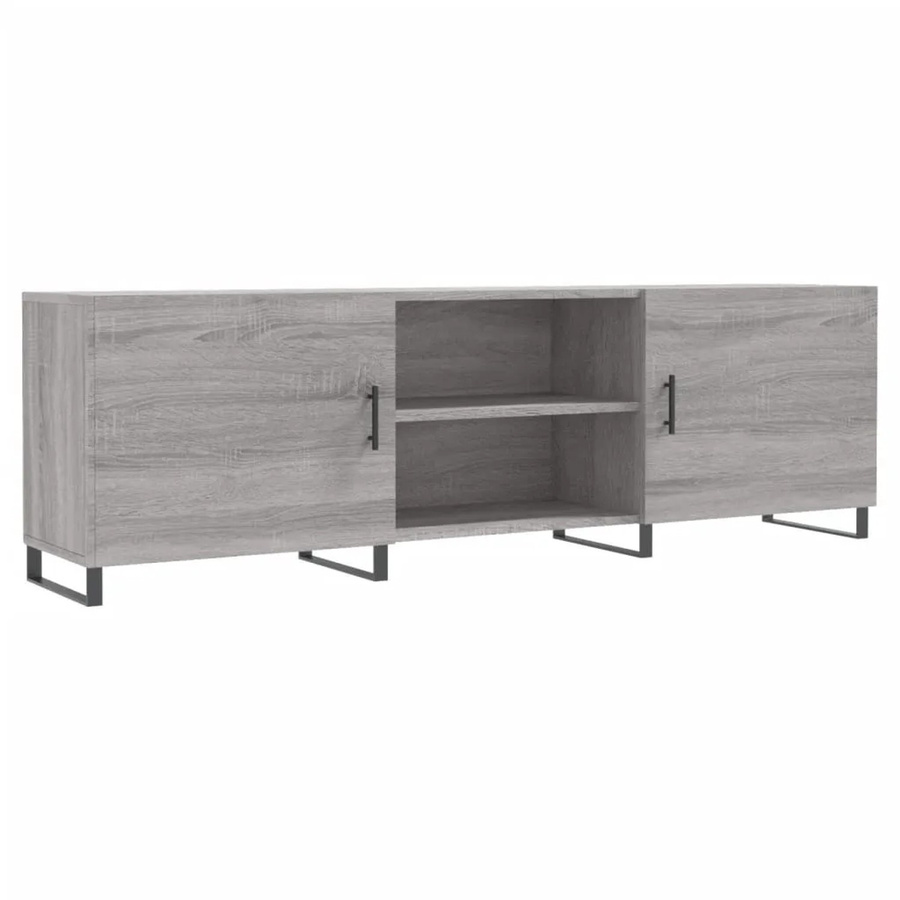 vidaXL TV-Schrank in Grau Sonoma aus Holzwerkstoff und Eisen, B/T/H: 150 x 30 x 50 cm - Bild 2