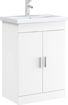 Badezimmer-Waschtischunterschrank Yiwydaa in Weiß Matt, B/T/H: 56 x 37,5 x 81 cm