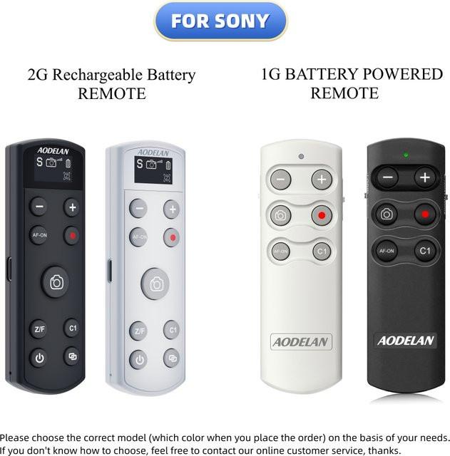 AODELAN Kabelloser Fernauslöser für Sony Kameras mit OLED-Bildschirm, wiederaufladbar, Farbe: Schwarz - Bild 1