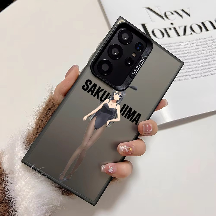 Mai S-sakurajimas Anime Silikon Handyhülle für Samsung Galaxy S25 Edge S24 S23 S22 S21 S20 Ultra in Silber - Bild 2