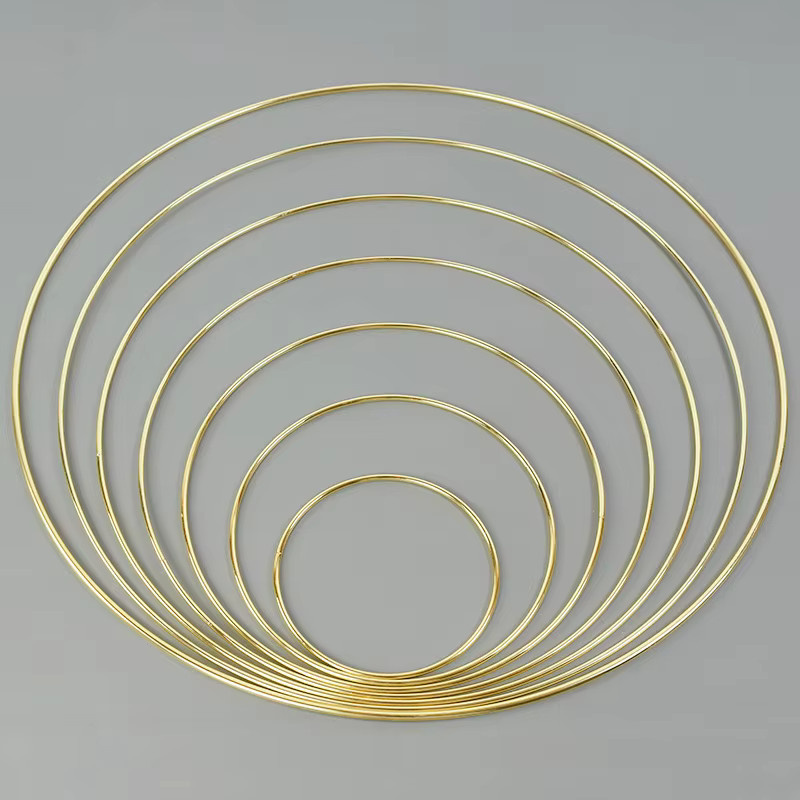 YONGSNOW Metall Blumenkranz Ring in Gold für Hochzeitsdekoration und DIY Traumfänger, Durchmesser: 10-40 cm - Bild 3