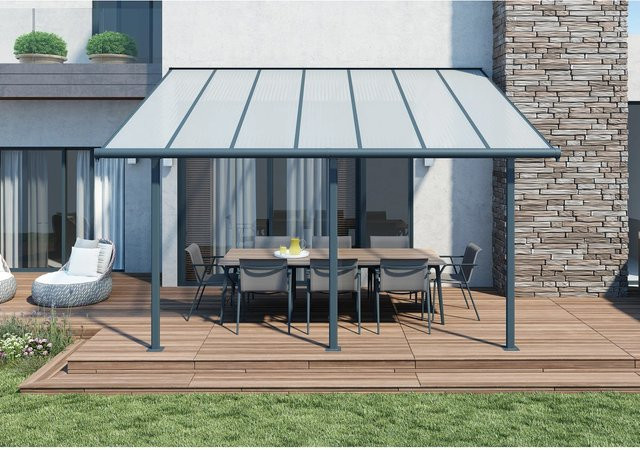 Palram Canopia Terrassenüberdachung Sierra aus Aluminium und Polycarbonat in Grau, B: 434 cm, T: 295 cm - Bild 1