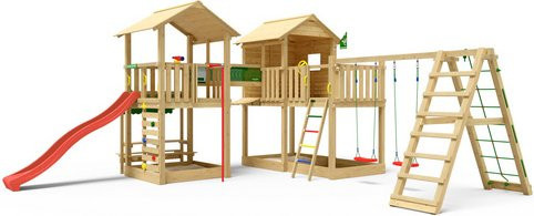 JUNGLE GYM Spielturm Botan in Rot und Grün, B: 632 cm, T: 651 cm, H: 318 cm - Bild 1