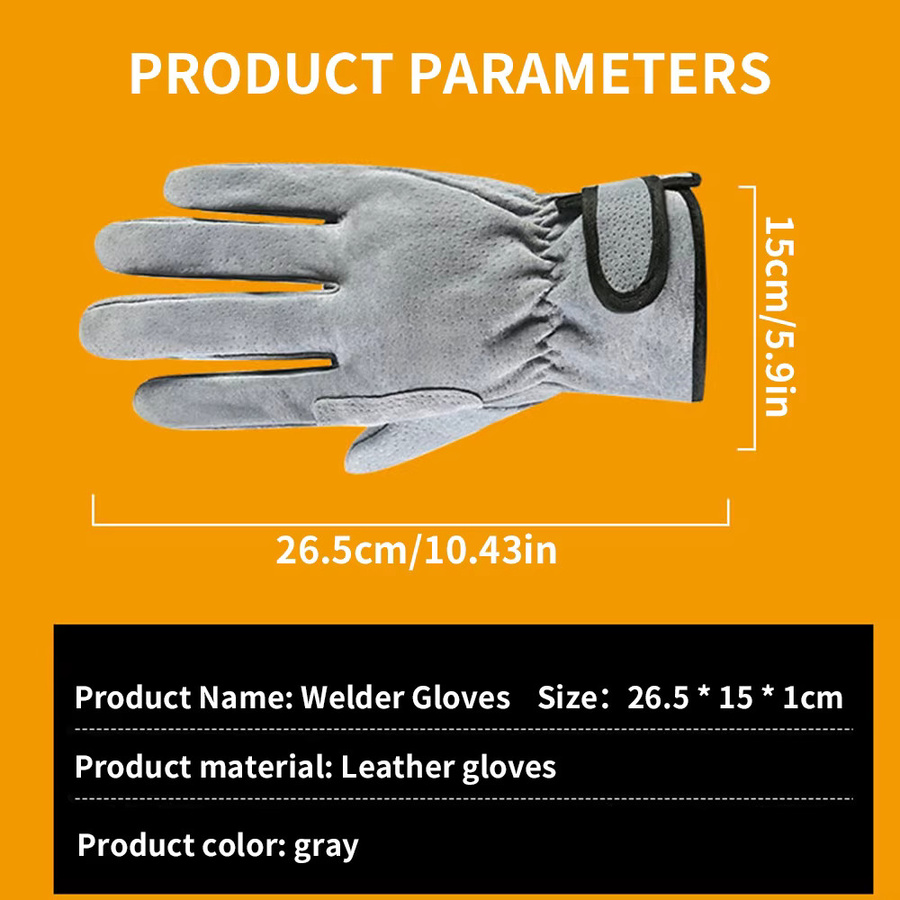 Hitzebeständige Schweißhandschuhe aus grauem Rindsleder für deinen Sicherheitsschutz beim Schweißen - Bild 5
