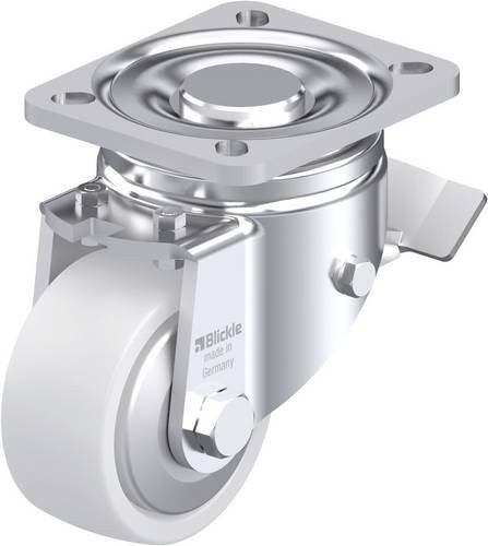 Blickle Stahlblech-Lenkrolle LH-SPO 80K-ST-FA in Weiß, Rad-Durchmesser: 80 mm, Tragfähigkeit: 350 kg - Bild 1