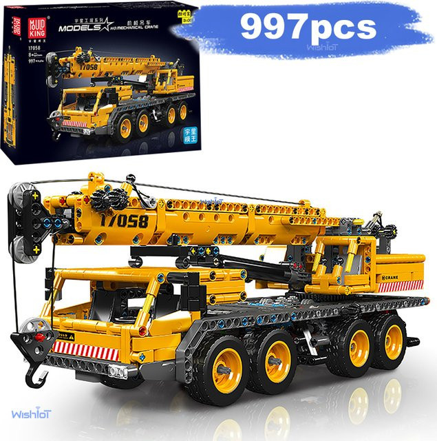 wishiot Mechanischer Kran, Bausteine, 997 Stück, ab 8 Jahren - Bild 1