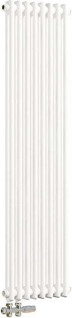 Duschparadies Heizkörper für Warmwasserbetrieb Weiß B: 150 cm, H: 38 cm, 2-Säulen Design - Bild 1