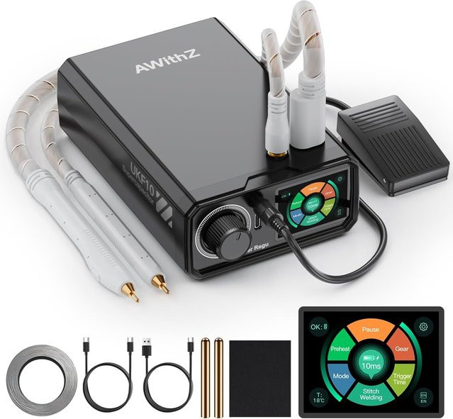 Awithz UKF10 Professioneller Superkondensator-Farad-Punktschweißer für Batteriepacks mit 3 Modi für 0,2 mm reines Nickel und 0,35 mm vernickelten Stahl - Bild 1