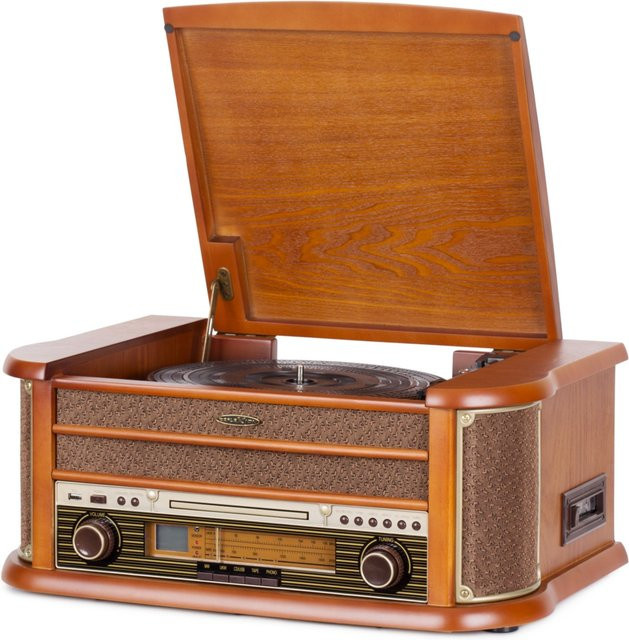 Reflexion HIF2002 Retro-HiFi Anlage mit USB-Plattenspieler Riemenantrieb, CD-Player und Encoding-Funktion in Braun - Bild 2
