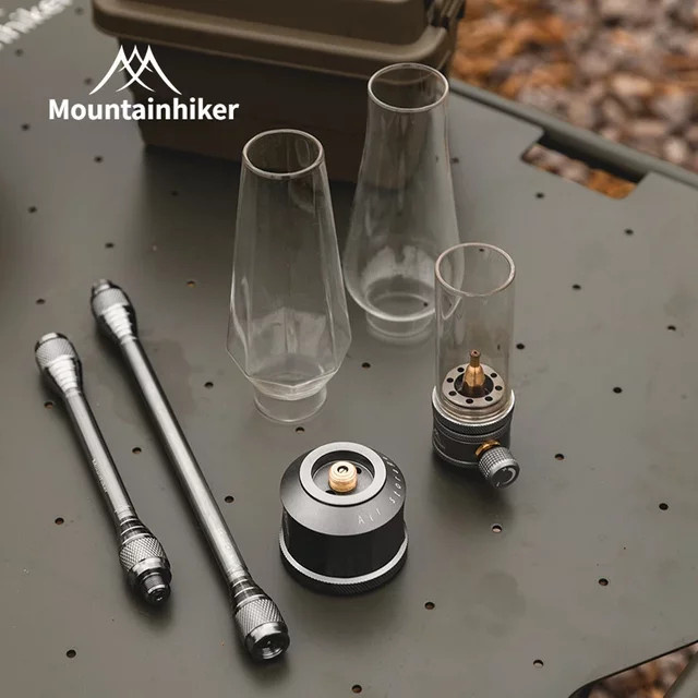 MOUNTAINHIKER Retro Gaslicht-Set aus Metall und Glas für Garten, Picknick und Camping in Transparent - Bild 1