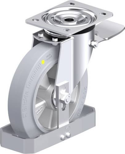 Blickle L-ALEV 200K-ST-SG-AS-FS Stahlblech-Lenkrolle in Grau mit 200 mm Rad-Durchmesser und 400 kg Tragfähigkeit - Bild 1