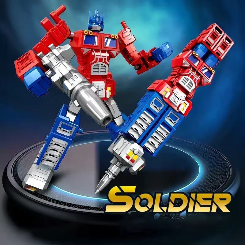 2-in-1 Transformations-Roboter-Spielzeug, Verwandelbarer Kugelschreiber, Roboter, Blau, Bunt / Mehrfarbig - Bild 5