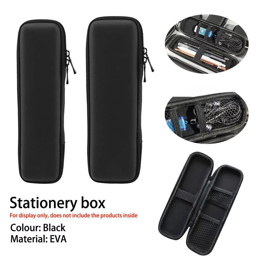 Schwarzes EVA Hard Shell Federmäppchen mit Reißverschluss und Mesh-Organizer für Stifte, Stylus und Kopfhörer - Bild 2