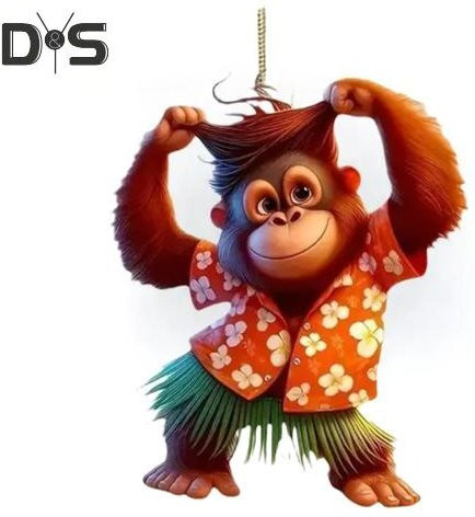 Berlihen Orang-Utan-Anhänger, orange, Unisex - Bild 1