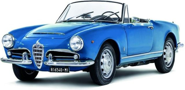 Italeri Alfa Romeo Giulia 1600 Spider, Kunststoffmodellbausatz, 1:24, Grau - Bild 1