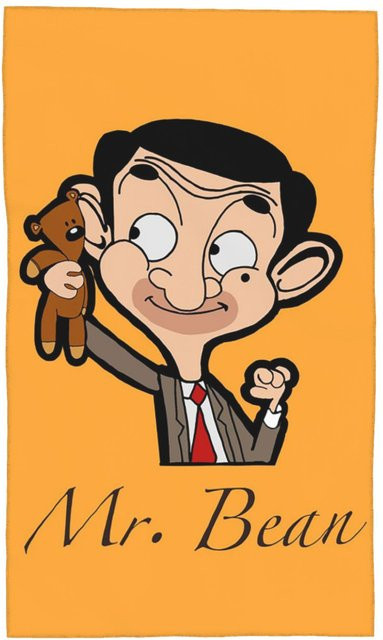 Herr Bohnen Cartoon Gesichtstuch aus Baumwolle und Mikrofaser, schnelltrocknend und saugfähig, B: 75 cm, H: 150 cm - Bild 1
