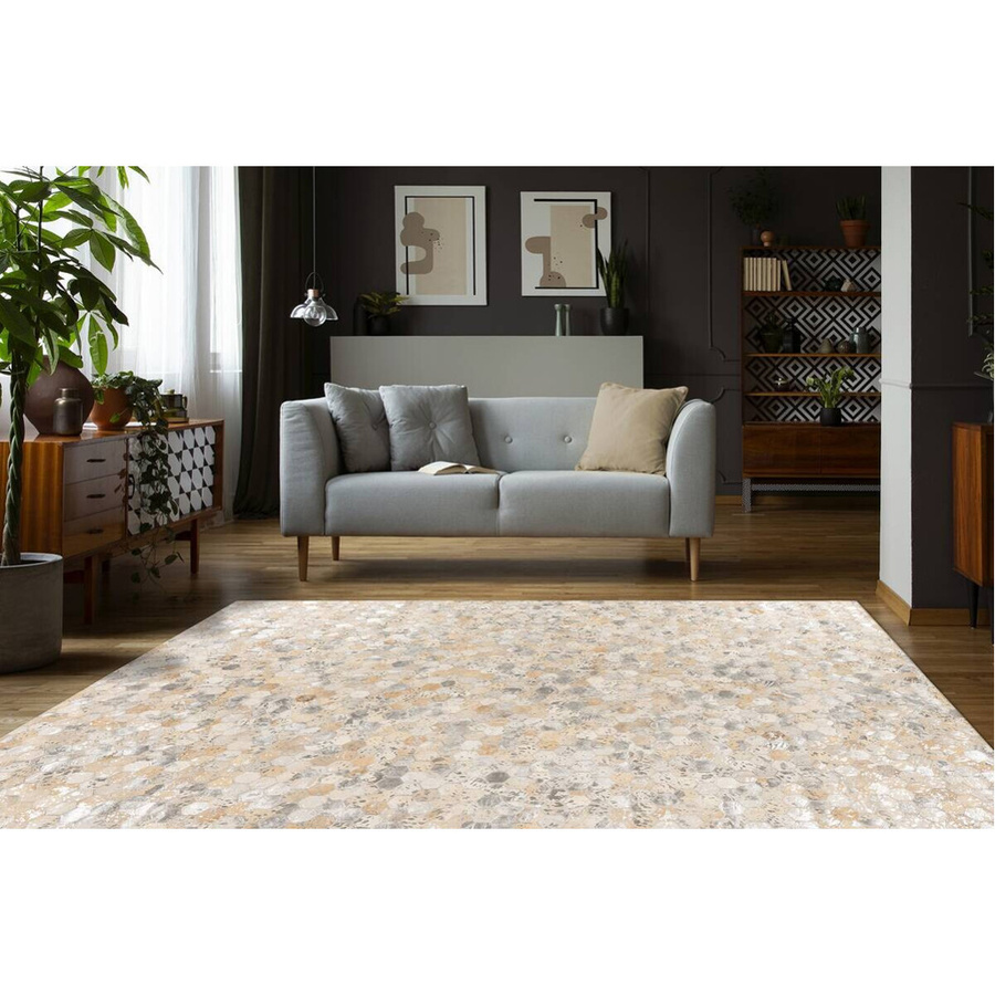 Padiro Flachflorteppich Lavin 1025 in Silber mit Patchwork-Look, B/H/L: 160 x 0,8 x 230 cm - Bild 3