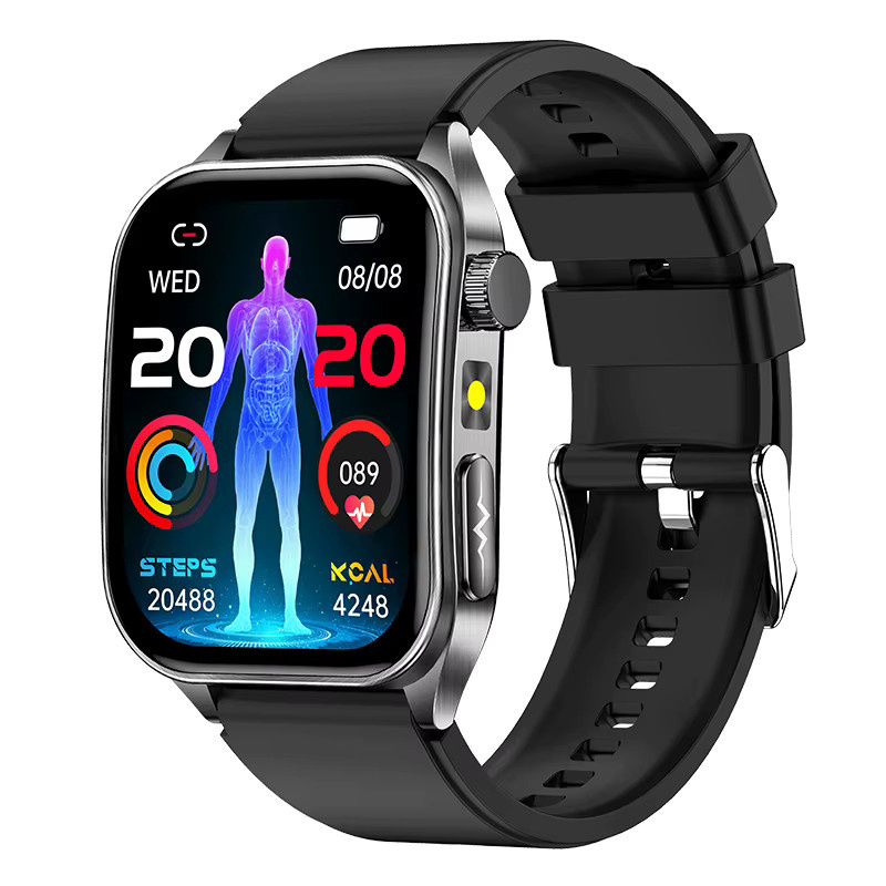LIGE Smartwatch mit 650 nm Laser-Therapie, AI-Diagnose für Blutdruck, Harnsäure und Lipide sowie Herzfrequenzmessung, kompatibel mit iOS, in Schwarz oder Blau - Bild 6