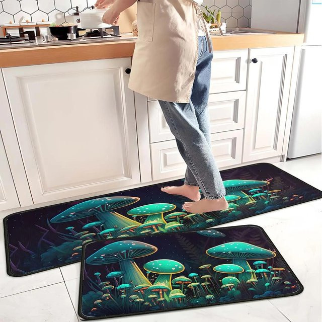 2er-Set Lodestar Küchenteppich mit Kaffee-Print, rutschfest und weich, Multicolour, B/T: 50 x 80 cm und 50 x 120 cm - Bild 1