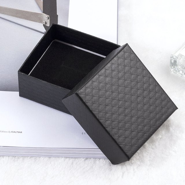 3er Set Schmuckschatullen aus Papier in Schwarz, B/T/H: 7 x 7 x 7 cm, ideal für Halsketten, Armbänder, Ohrringe und Ringe - Bild 1