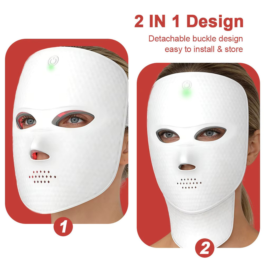 foreverlily 2-in-1 LED-Gesichtsmaske mit Halsbehandlung, Unisex - Bild 2