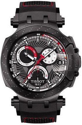 Tissot Armbanduhr, Quarz, Edelstahl, Kautschuk, Schwarz, Grau, Herren - Bild 1