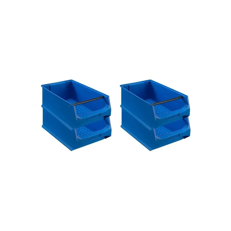 PROREGAL SuperSparSet 4er Pack Sichtlagerboxen 5,1 Blau mit Griffstange, H x B x T: 20 x 30 x 50 cm, 21,8 Liter - Bild 2