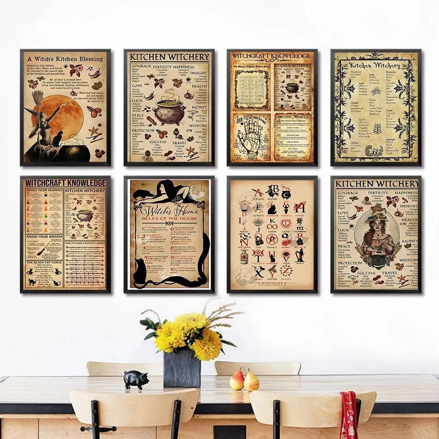 Modernes Leinwandbild Hexen und Magie von DIMENGQI, abstraktes Wandbild im Portraitformat, Breite: 40 cm, Höhe: 60 cm - Bild 3