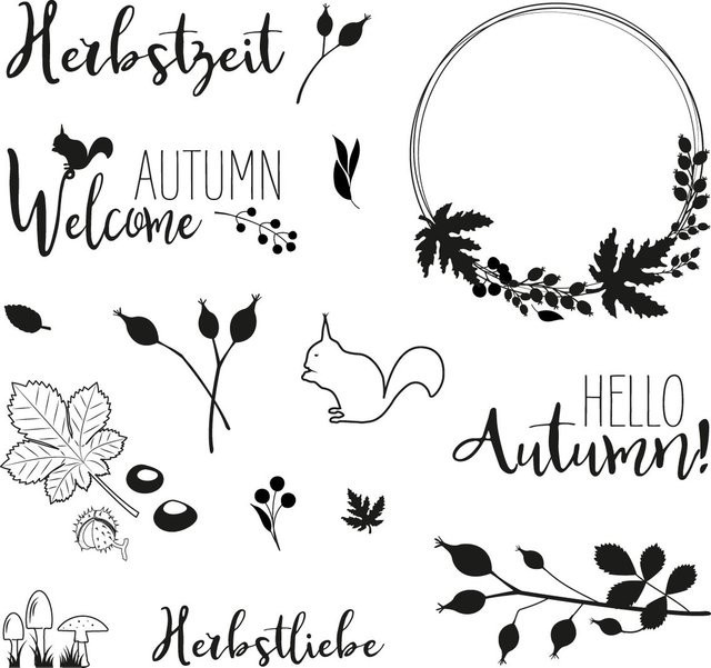 Clear Stamps Herbstwald Stempelset für kreative Gestaltungen - Bild 1