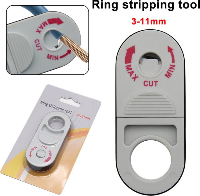 Multifunktionales Ringstreifengerät von Mr Drill in Grau für Koaxialkabel, Telefonleitungen und Kategorie 5e Twisted Pair, Abisolierzange für 3–12 mm - Bild 1