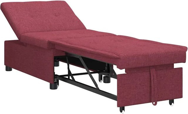 vidaXL Schlafsofa ausziehbar in Weinrot mit Stoffbezug, B/T/H: 194 x 50 x 82 cm - Bild 1