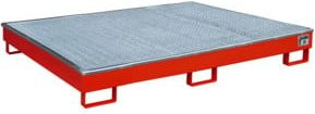 Bauer Südlohn Regalwanne RW-GR 1800 PE mit PE-Einsatz und Gitterrost, Farbe: Feuerrot, B: 131,5 cm, H: 25,5 cm, L: 176,5 cm - Bild 1