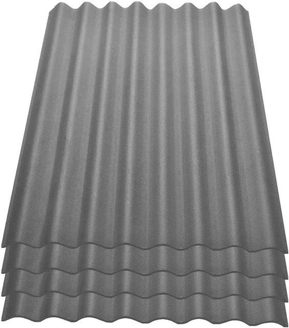 4er Pack Onduline Easyline Bitumen-Dachplatte intensiv grau, B: 100 cm, T: 76 cm, H: 2,6 cm, Profil 95/38 - Bild 1