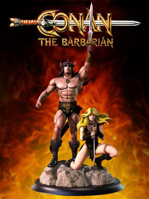 MODX Conan the Barbarian Barbarkrieger und Schönheit, Harzfigur, Maßstab 1:24, unmontiert und unbemalt - Bild 1