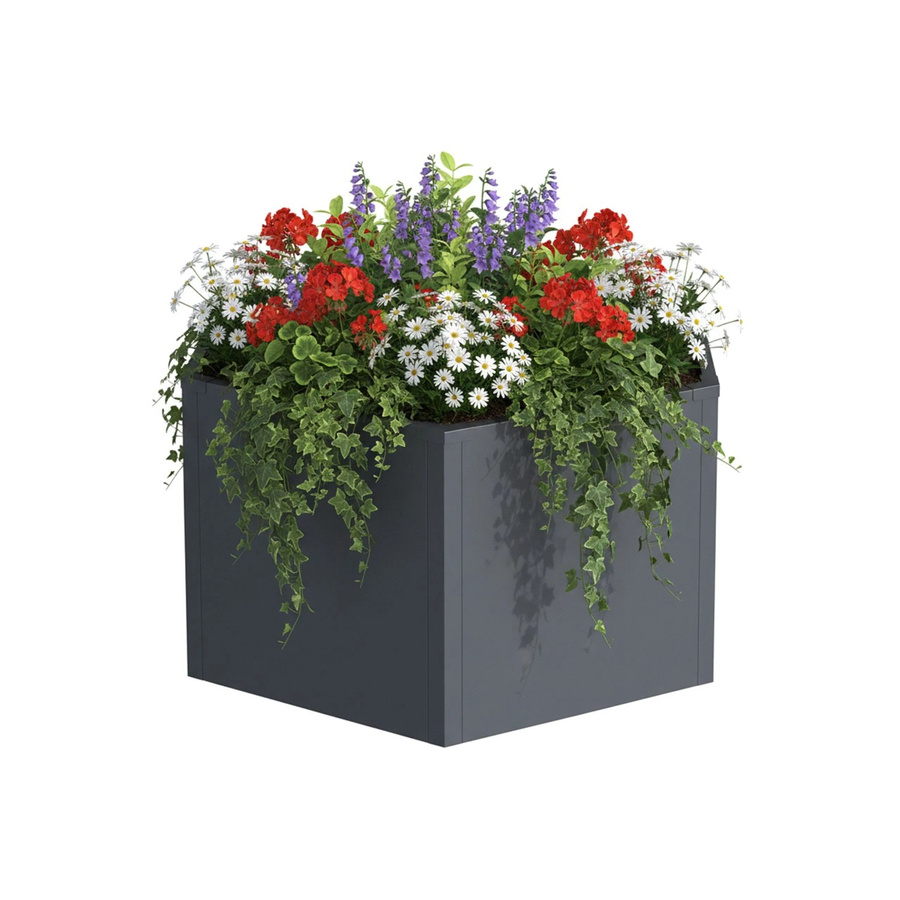 Relaxdays Hochbeet aus Stahl in Grau ohne Boden, B: 100 cm, T: 87 cm, H: 52 cm - Bild 2