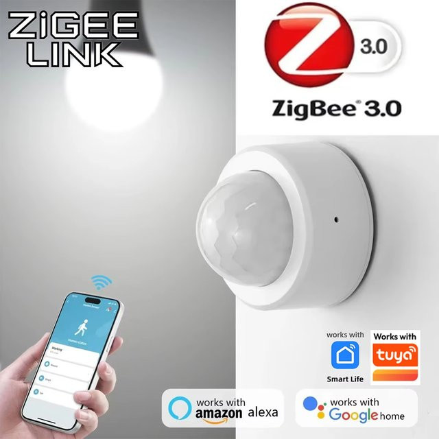 Zigbee 3.0 PIR-Bewegungsmelder Infrarot-Smart-Sensor für Tuya und Alexa Smart Life App, Weiß - Bild 1