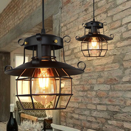 JOYINLED Industrielle Hängelampe im Retro-Stil für Restaurant und Bar, Schwarz, Metall