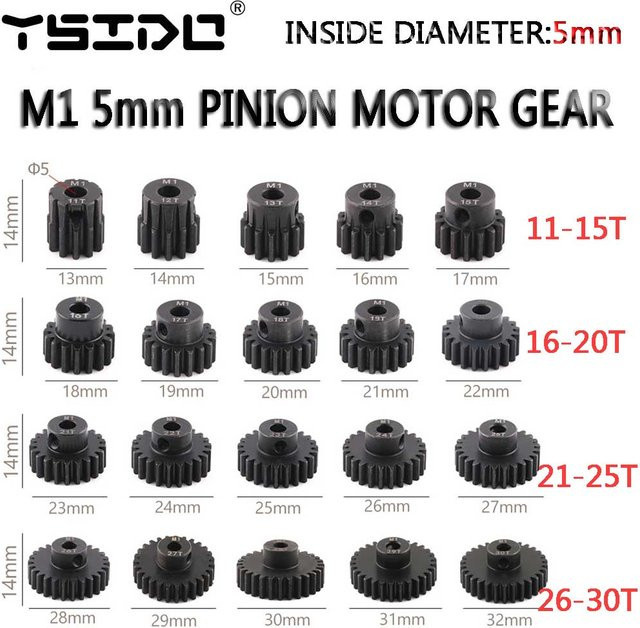 YSIDO Zahnrad Ritzel Motor für 1/8 RC Auto, Metall, Schwarz - Bild 1