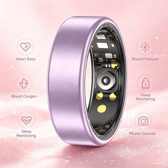 Ola Esporte R10 Smart Ring in Gold mit Schlafüberwachung und Hauttemperaturmessung für Männer und Frauen, kompatibel mit Android und iOS - Bild 1