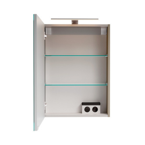 Fackelmann Spiegelschrank SBC mit LED-Beleuchtung und Soft-Close-Türen, Cubanit Grau, B/T/H: 50 x 15,3 x 68 cm - Bild 3