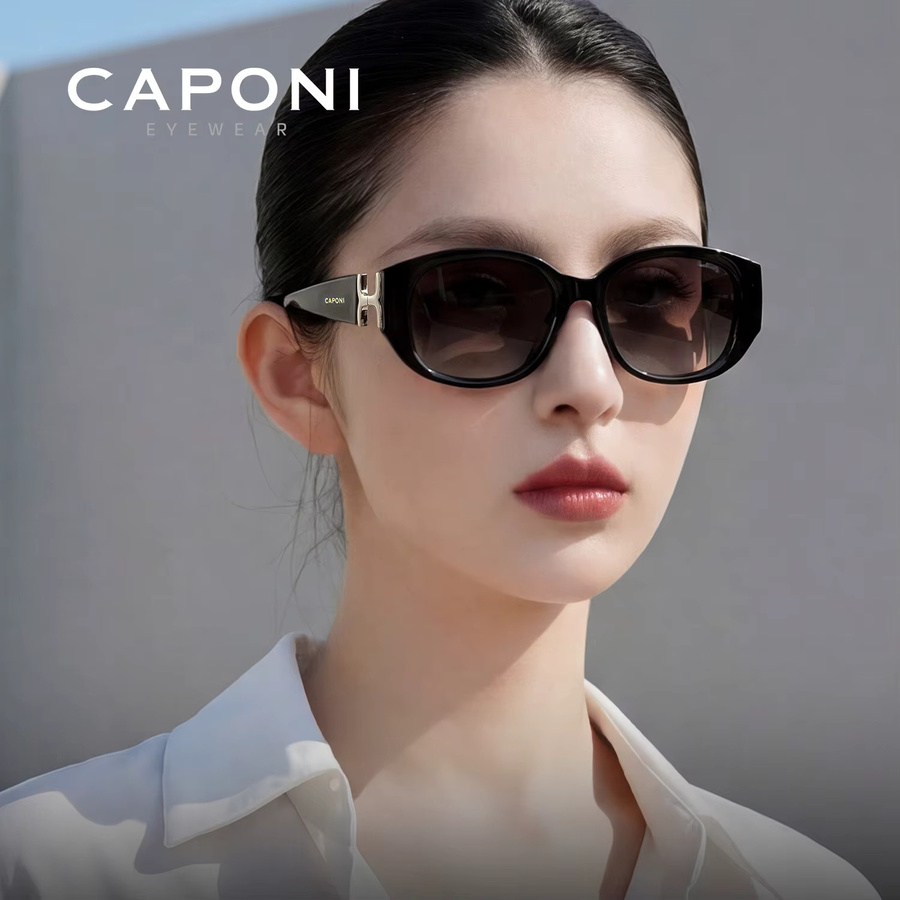CAPONI CP36023 Sonnenbrille, Vollrand, Square, Acetat, braun, Damen, polarisiert - Bild 2