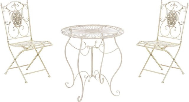 TPFGarden Sitzgruppe Aldanu aus Metall in Antik-Creme und Beige - Bild 1